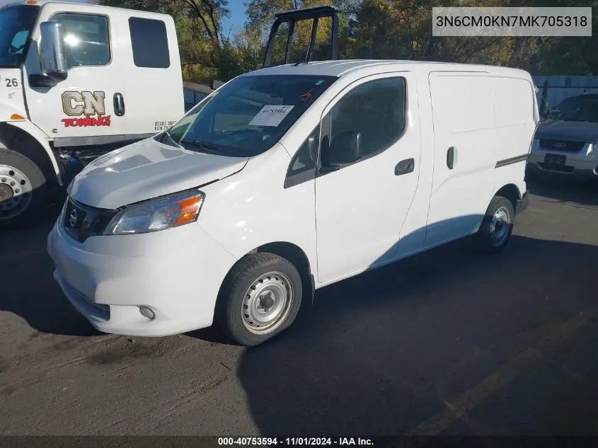 2021 Nissan Nv200 Compact Cargo S Xtronic Cvt VIN: 3N6CM0KN7MK705318 Lot: 40753594