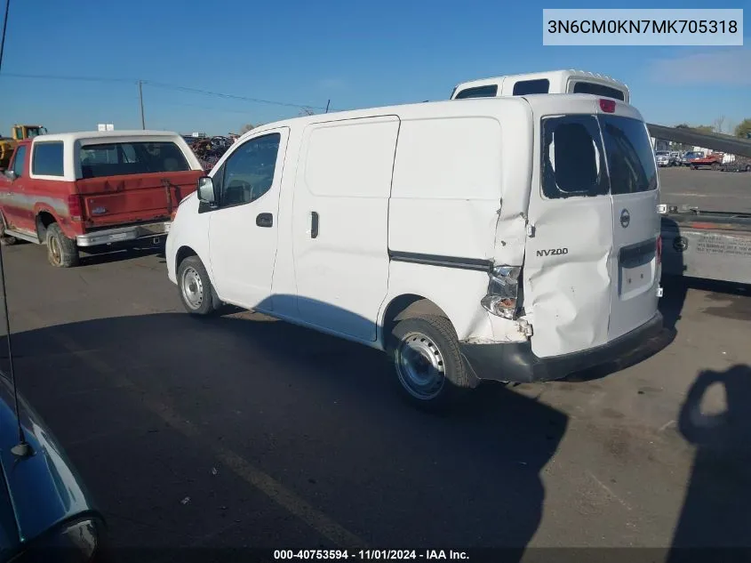 2021 Nissan Nv200 Compact Cargo S Xtronic Cvt VIN: 3N6CM0KN7MK705318 Lot: 40753594