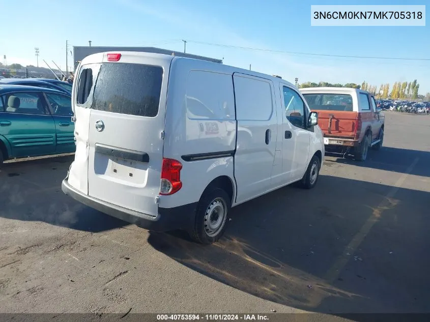 2021 Nissan Nv200 Compact Cargo S Xtronic Cvt VIN: 3N6CM0KN7MK705318 Lot: 40753594