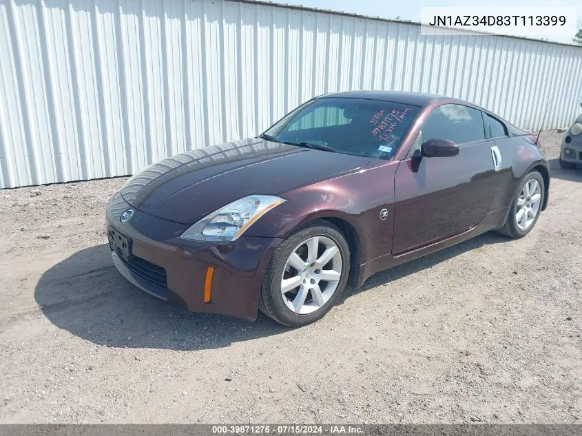 2003 Nissan 350Z Enthusiast VIN: JN1AZ34D83T113399 Lot: 39871275