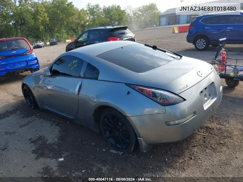 2003 Nissan 350Z Enthusiast VIN: JN1AZ34E83T018480 Lot: 40047116