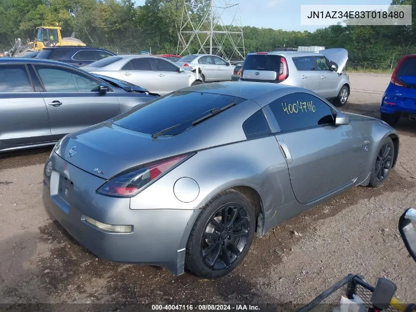 2003 Nissan 350Z Enthusiast VIN: JN1AZ34E83T018480 Lot: 40047116