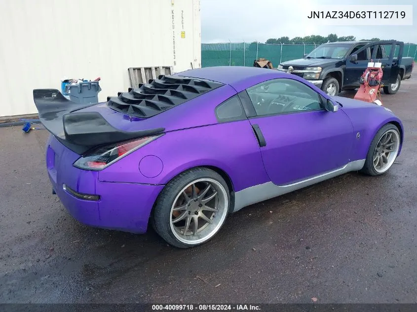 2003 Nissan 350Z Performance VIN: JN1AZ34D63T112719 Lot: 40099718