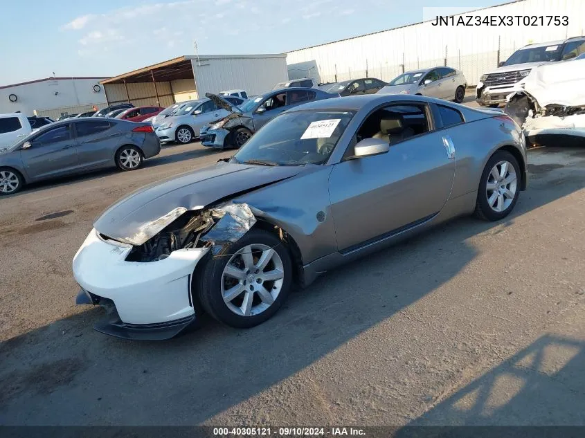 2003 Nissan 350Z Coupe VIN: JN1AZ34EX3T021753 Lot: 40305121