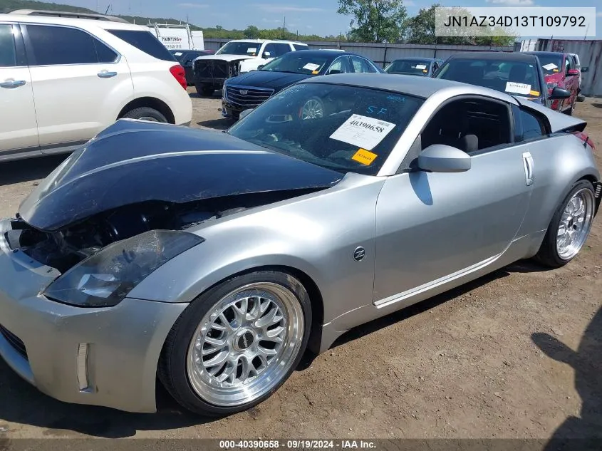 2003 Nissan 350Z Enthusiast VIN: JN1AZ34D13T109792 Lot: 40390658