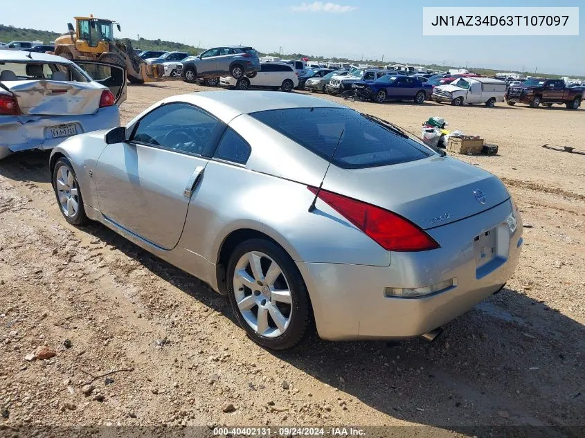 2003 Nissan 350Z Enthusiast VIN: JN1AZ34D63T107097 Lot: 40402131