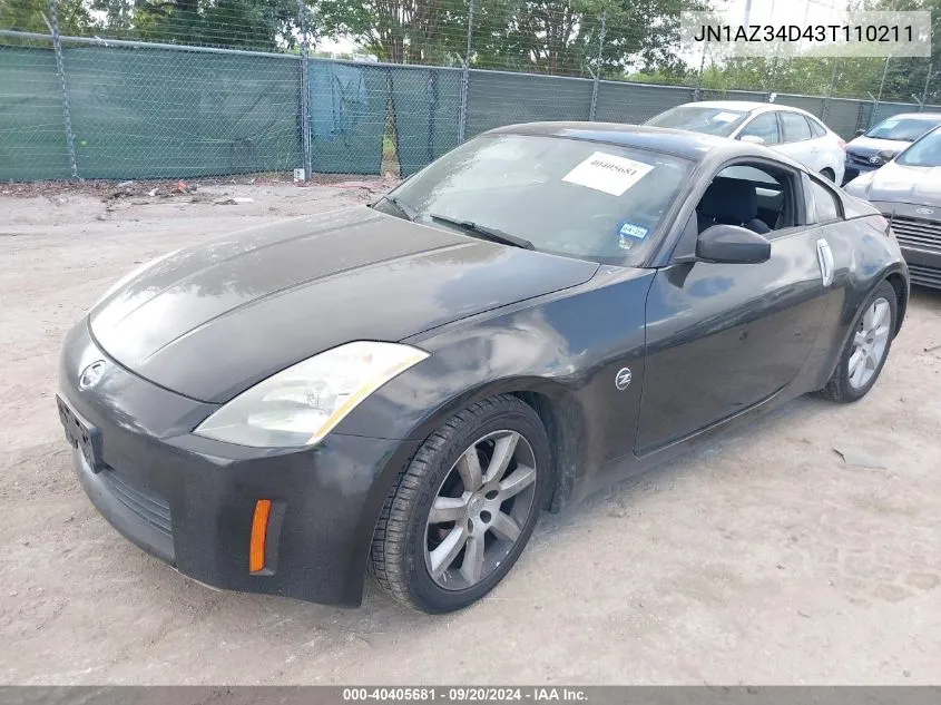 2003 Nissan 350Z Enthusiast VIN: JN1AZ34D43T110211 Lot: 40405681