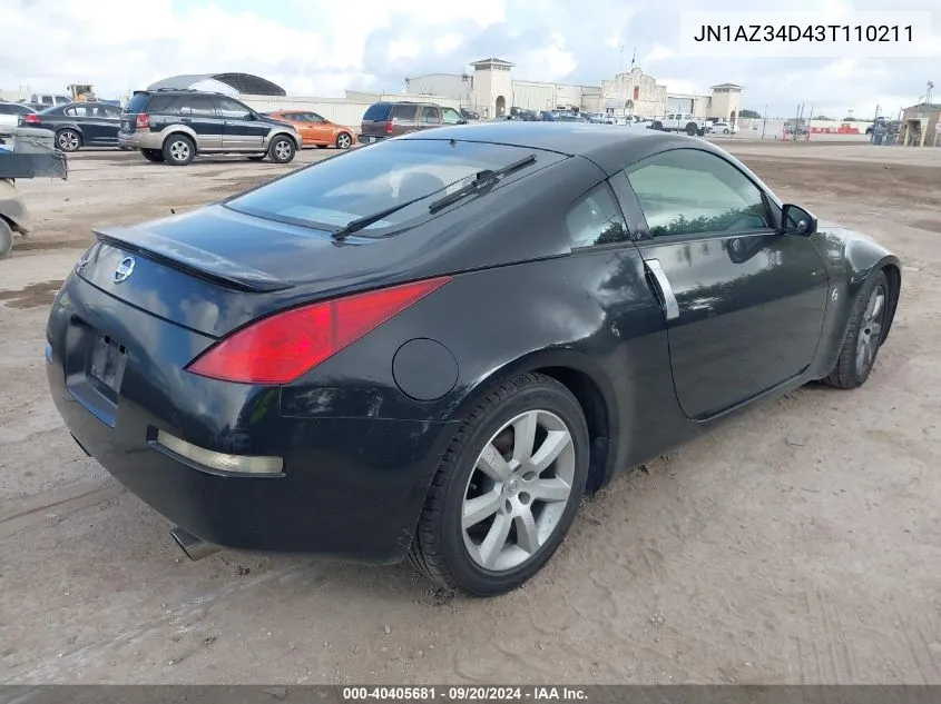 2003 Nissan 350Z Enthusiast VIN: JN1AZ34D43T110211 Lot: 40405681