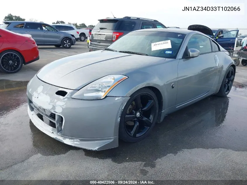 2003 Nissan 350Z Coupe VIN: JN1AZ34D33T102066 Lot: 40422506