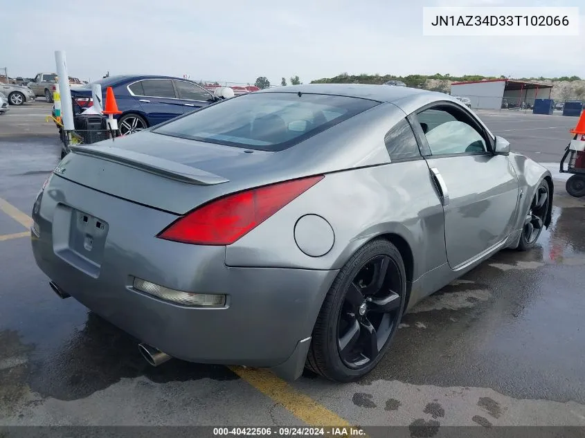 2003 Nissan 350Z Coupe VIN: JN1AZ34D33T102066 Lot: 40422506