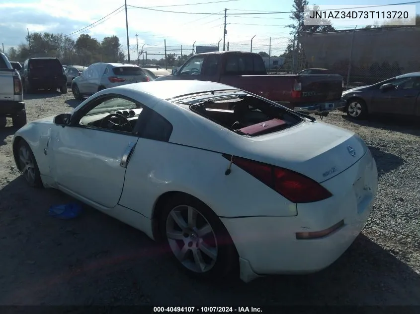 2003 Nissan 350Z Touring VIN: JN1AZ34D73T113720 Lot: 40494107