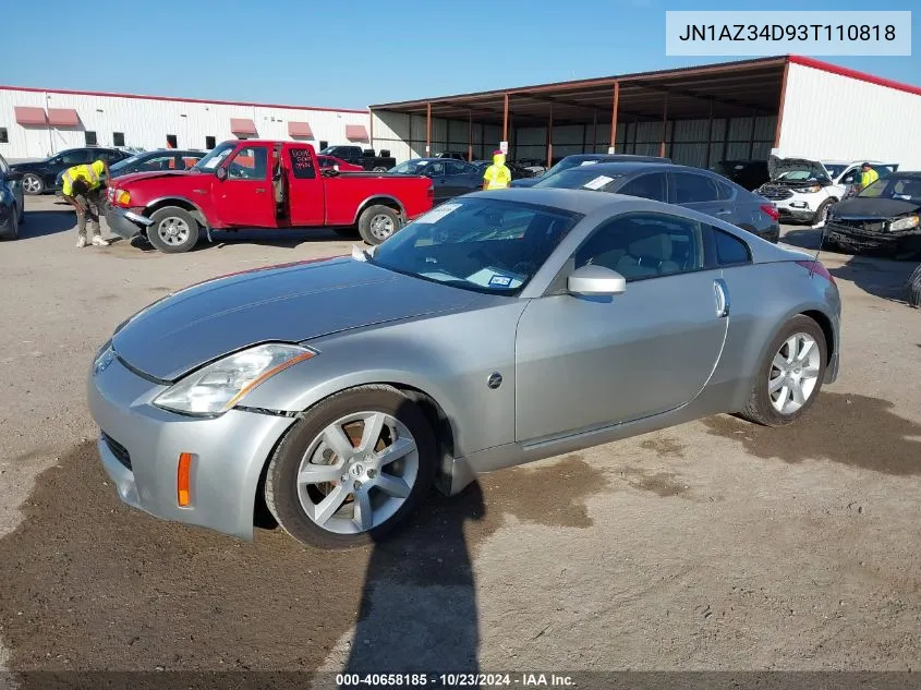 2003 Nissan 350Z VIN: JN1AZ34D93T110818 Lot: 40658185