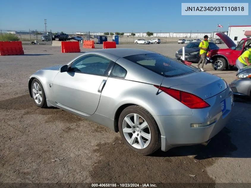 2003 Nissan 350Z VIN: JN1AZ34D93T110818 Lot: 40658185