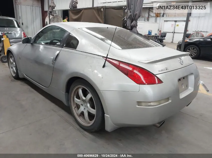 2003 Nissan 350Z Track VIN: JN1AZ34E43T013325 Lot: 40696629