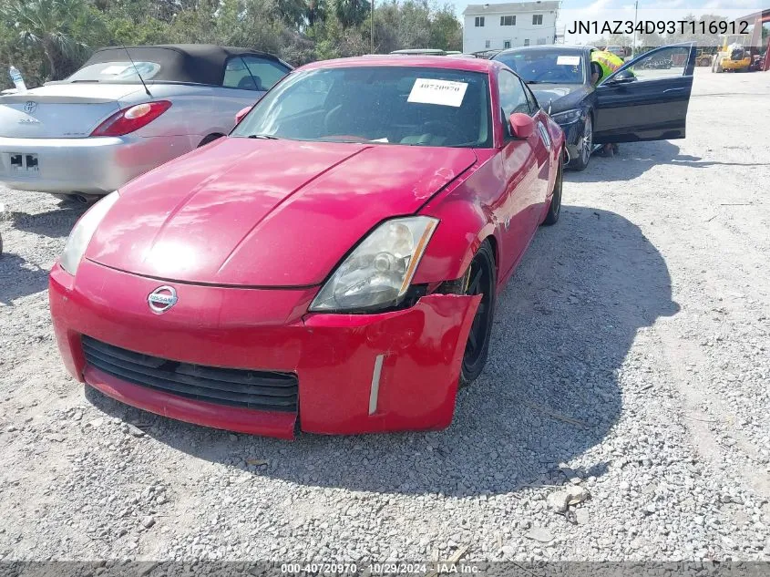 2003 Nissan 350Z VIN: JN1AZ34D93T116912 Lot: 40720970