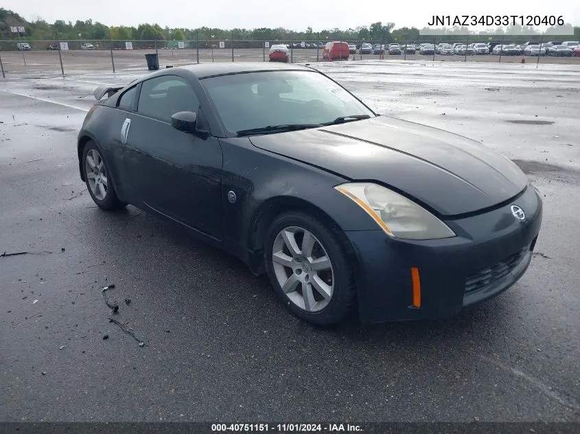 2003 Nissan 350Z Enthusiast VIN: JN1AZ34D33T120406 Lot: 40751151