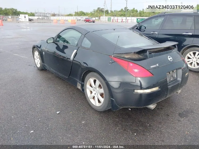 2003 Nissan 350Z Enthusiast VIN: JN1AZ34D33T120406 Lot: 40751151