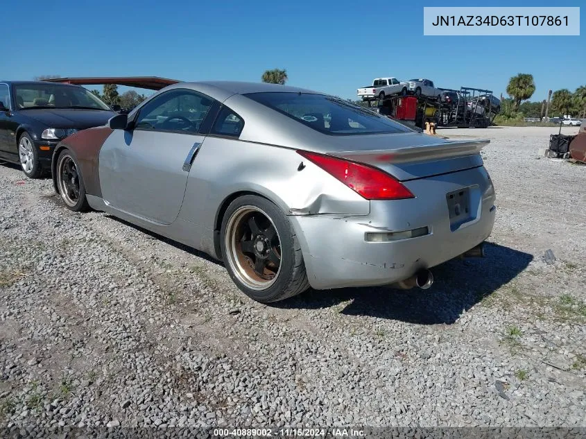 2003 Nissan 350Z Enthusiast VIN: JN1AZ34D63T107861 Lot: 40889002