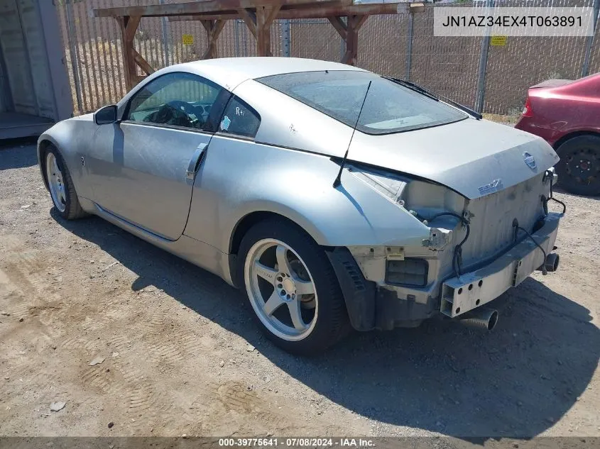 2004 Nissan 350Z VIN: JN1AZ34EX4T063891 Lot: 39775641