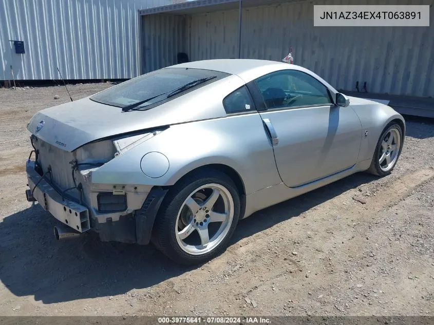 2004 Nissan 350Z VIN: JN1AZ34EX4T063891 Lot: 39775641