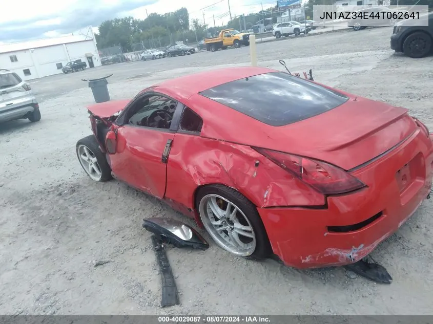 2004 Nissan 350Z Track VIN: JN1AZ34E44T062641 Lot: 40029087