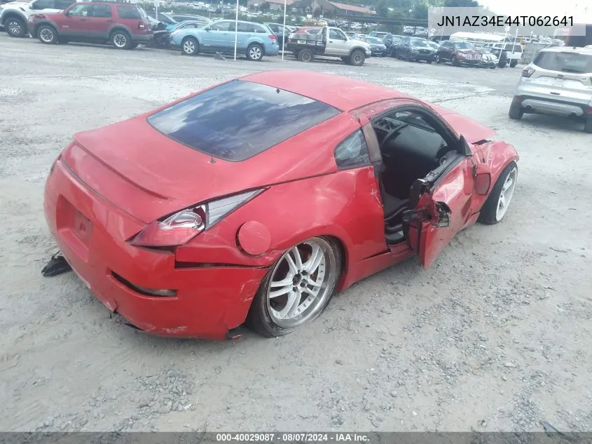 2004 Nissan 350Z Track VIN: JN1AZ34E44T062641 Lot: 40029087