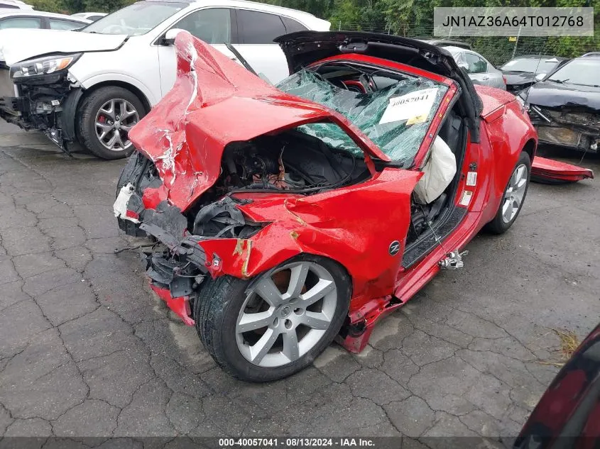 2004 Nissan 350Z Touring VIN: JN1AZ36A64T012768 Lot: 40057041