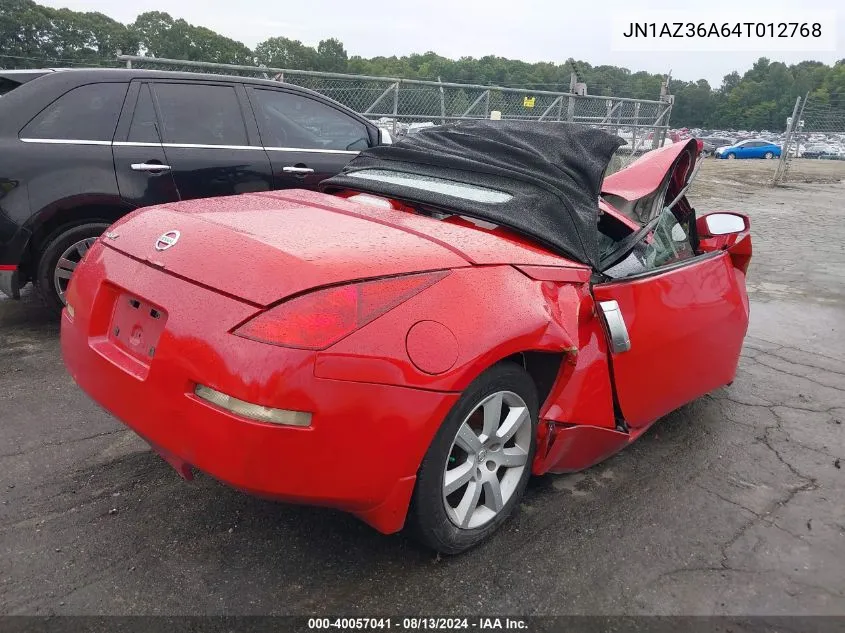 2004 Nissan 350Z Touring VIN: JN1AZ36A64T012768 Lot: 40057041