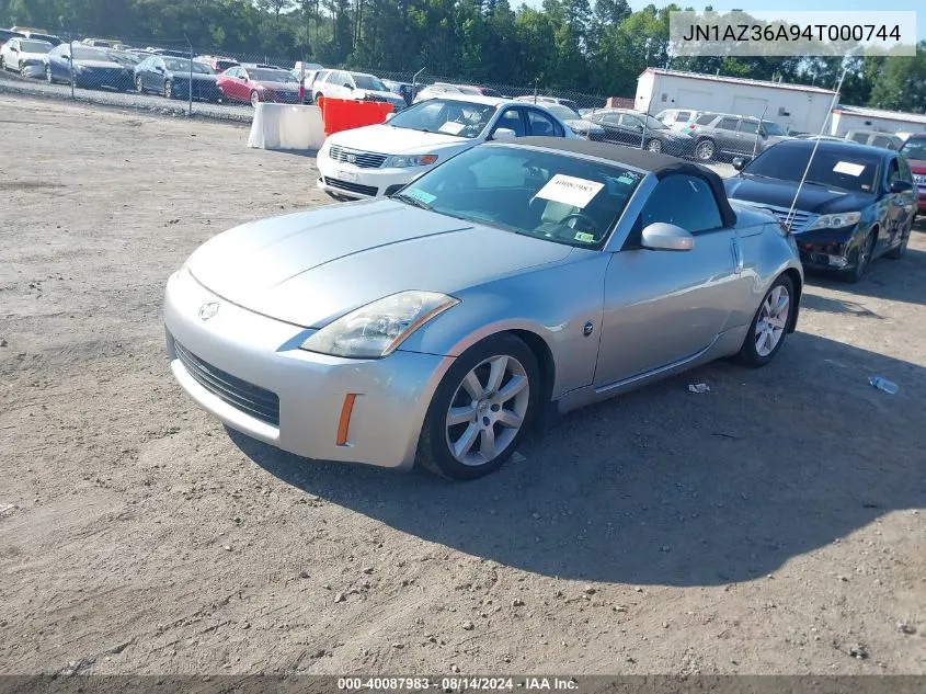 2004 Nissan 350Z Touring VIN: JN1AZ36A94T000744 Lot: 40087983