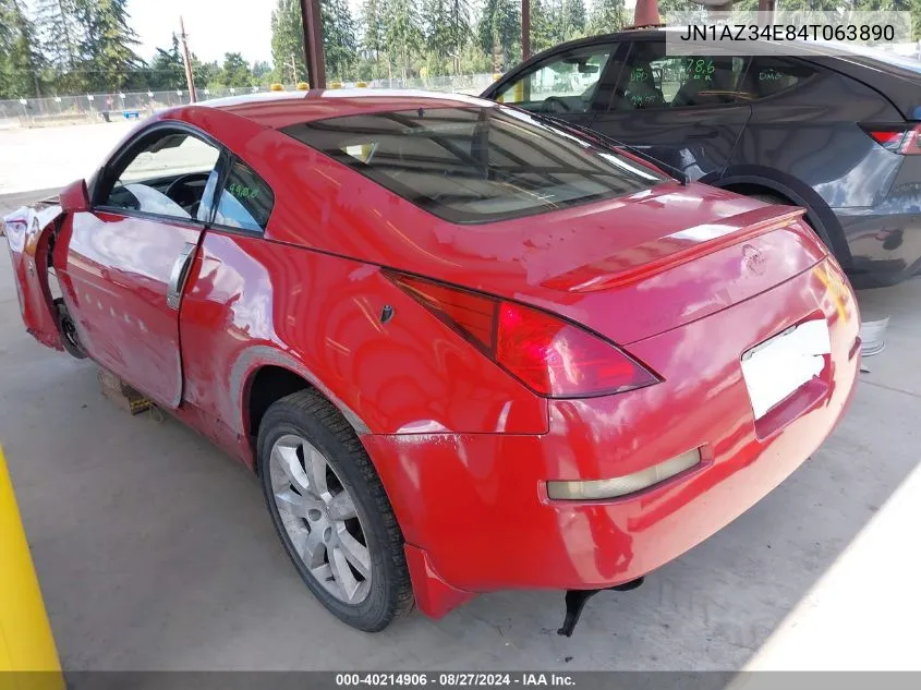 2004 Nissan 350Z Touring VIN: JN1AZ34E84T063890 Lot: 40214906