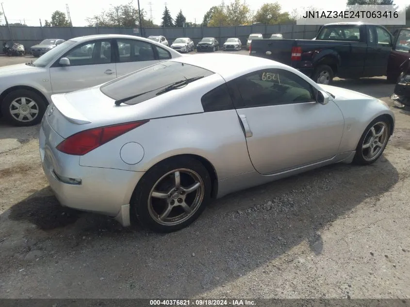 2004 Nissan 350Z Touring VIN: JN1AZ34E24T063416 Lot: 40376821