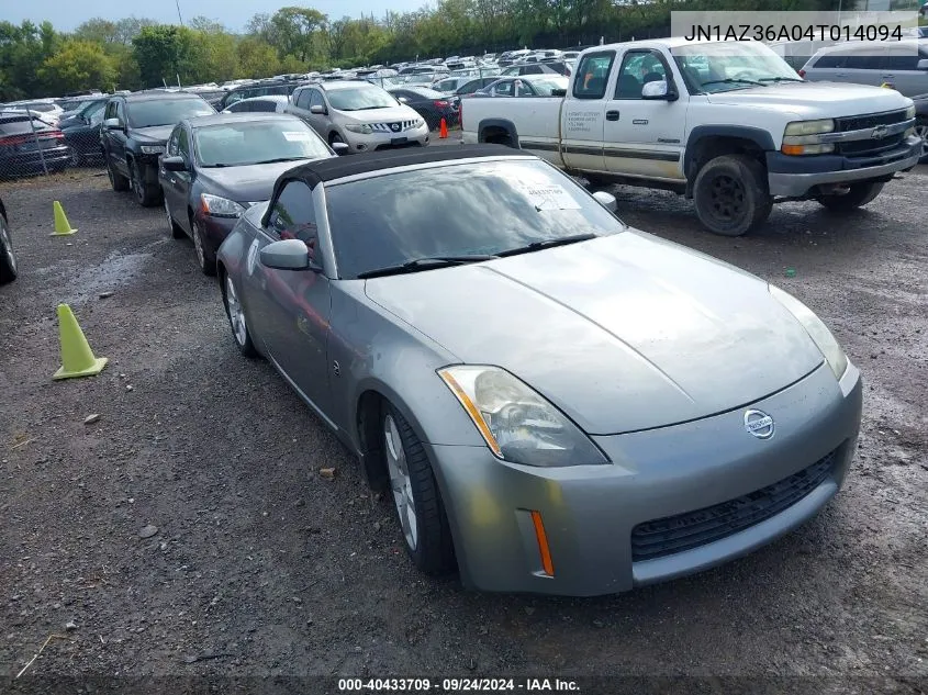 2004 Nissan 350Z Touring VIN: JN1AZ36A04T014094 Lot: 40433709