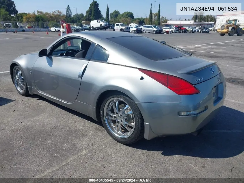 2004 Nissan 350Z Enthusiast VIN: JN1AZ34E94T061534 Lot: 40435545