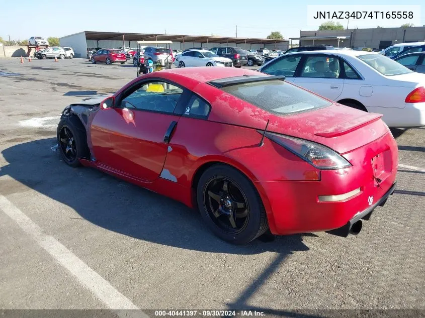 2004 Nissan 350Z Enthusiast VIN: JN1AZ34D74T165558 Lot: 40441397