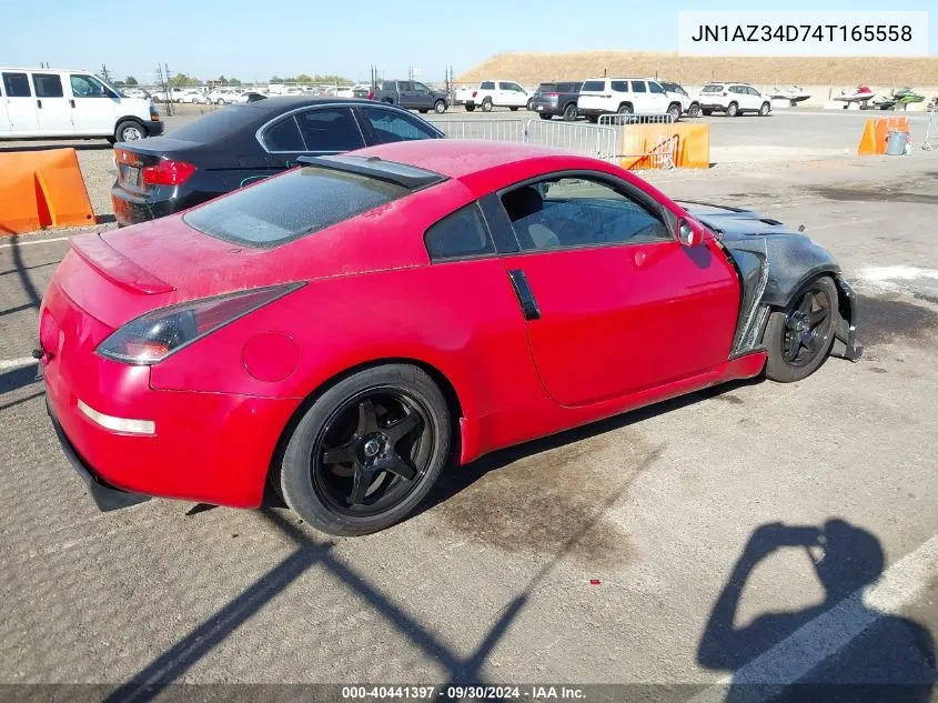 2004 Nissan 350Z Enthusiast VIN: JN1AZ34D74T165558 Lot: 40441397