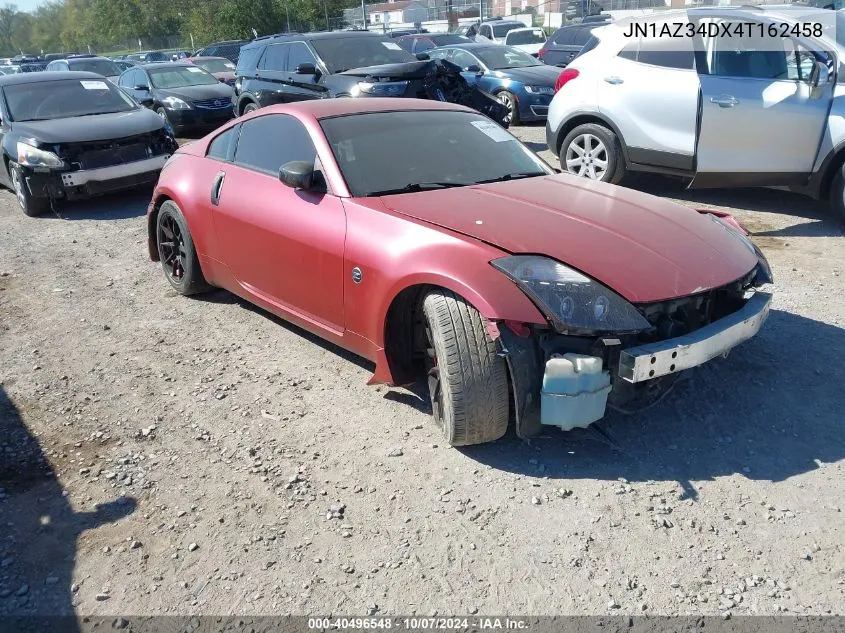 2004 Nissan 350Z Coupe VIN: JN1AZ34DX4T162458 Lot: 40496548