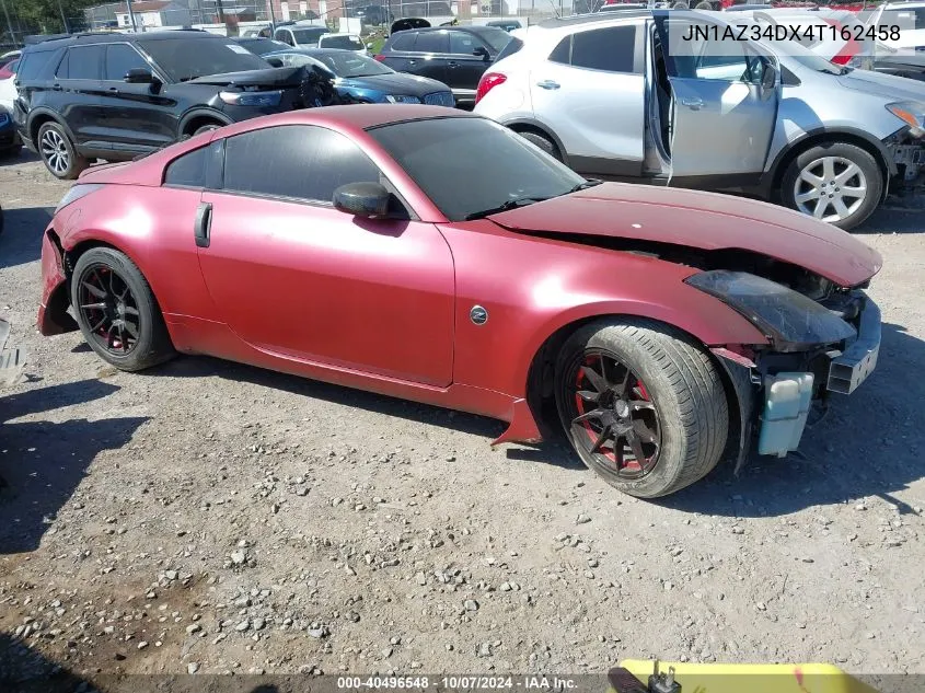 2004 Nissan 350Z Coupe VIN: JN1AZ34DX4T162458 Lot: 40496548