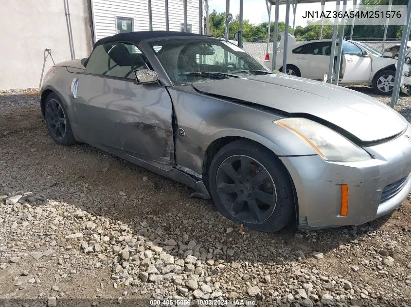 2004 Nissan 350Z Touring VIN: JN1AZ36A54M251576 Lot: 40515056