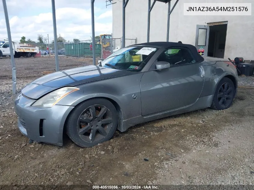 2004 Nissan 350Z Touring VIN: JN1AZ36A54M251576 Lot: 40515056