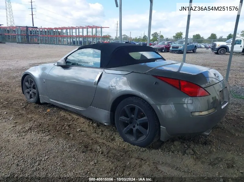 2004 Nissan 350Z Touring VIN: JN1AZ36A54M251576 Lot: 40515056