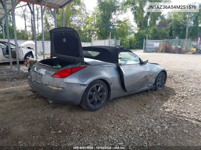 2004 Nissan 350Z Touring VIN: JN1AZ36A54M251576 Lot: 40515056