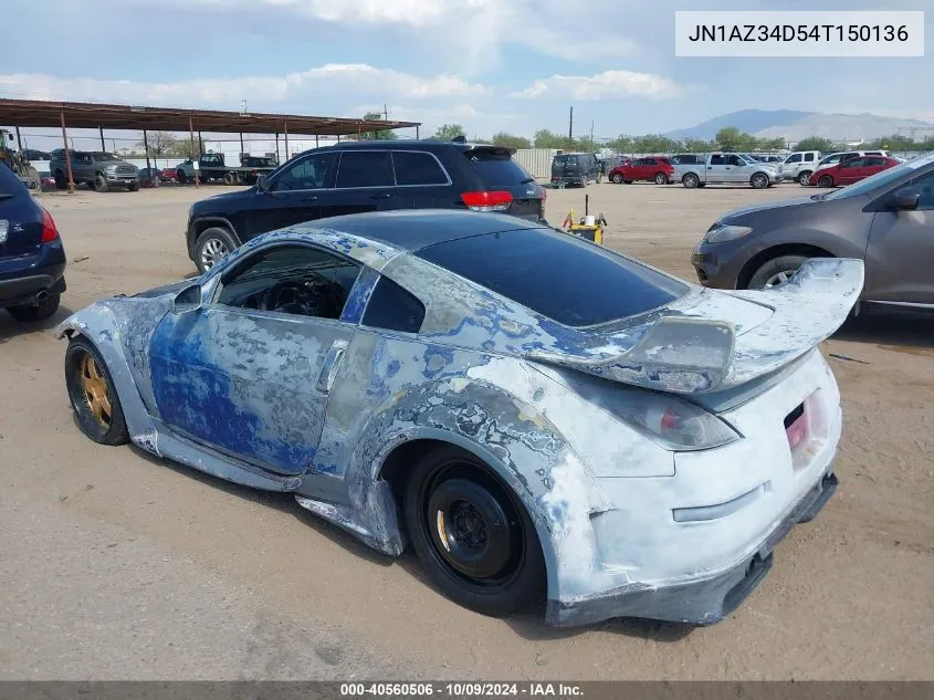 2004 Nissan 350Z Touring VIN: JN1AZ34D54T150136 Lot: 40560506