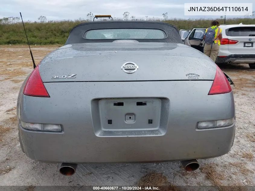 2004 Nissan 350Z Enthusiast VIN: JN1AZ36D64T110614 Lot: 40660677