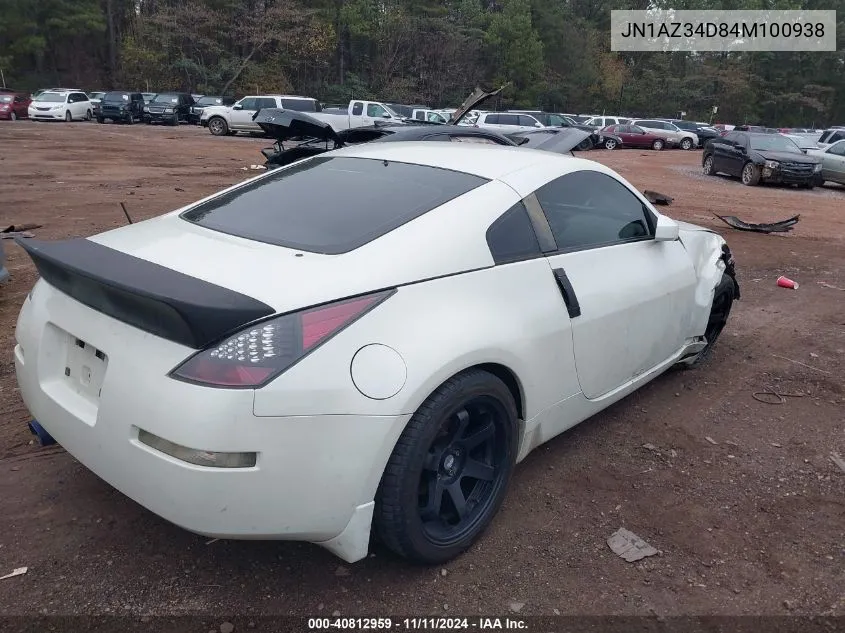 2004 Nissan 350Z Touring VIN: JN1AZ34D84M100938 Lot: 40812959