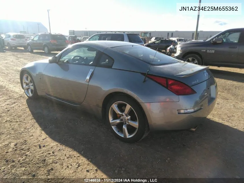 2005 Nissan 350Z Coupe VIN: JN1AZ34E25M655362 Lot: 12148038