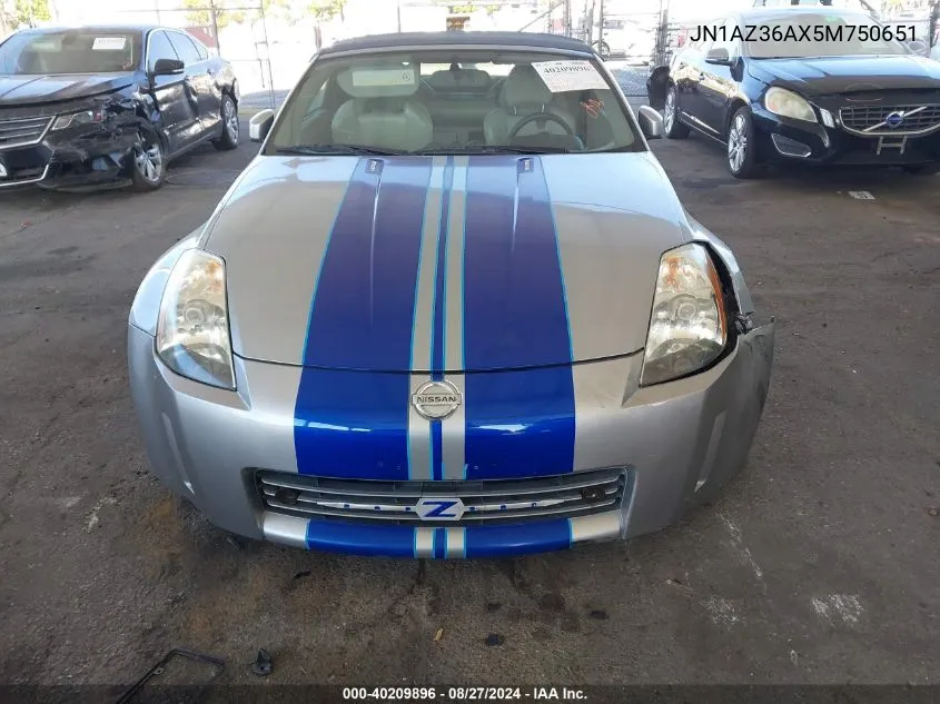 2005 Nissan 350Z Touring VIN: JN1AZ36AX5M750651 Lot: 40209896