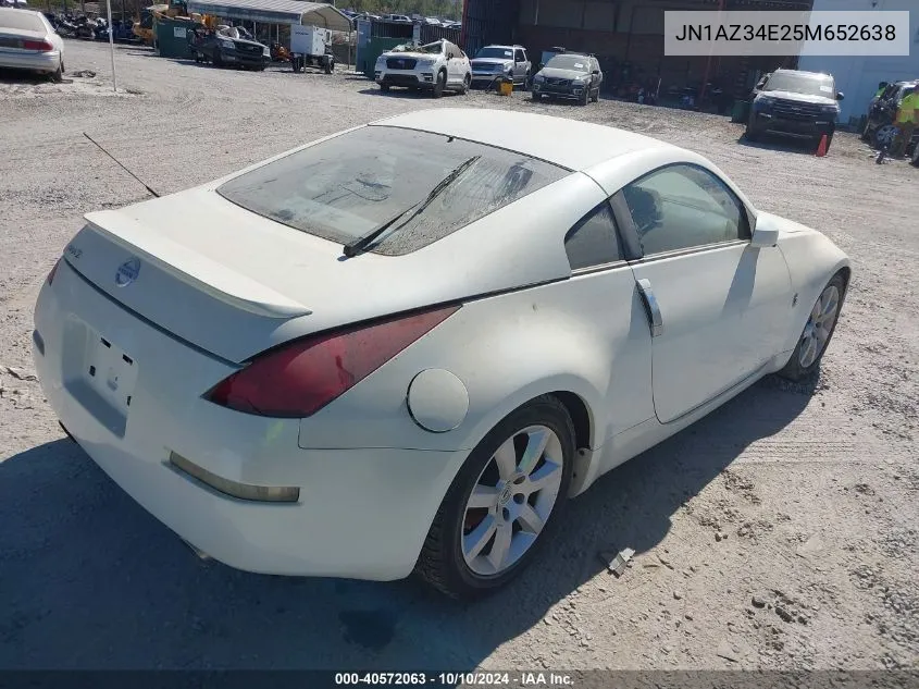 2005 Nissan 350Z Touring VIN: JN1AZ34E25M652638 Lot: 40572063