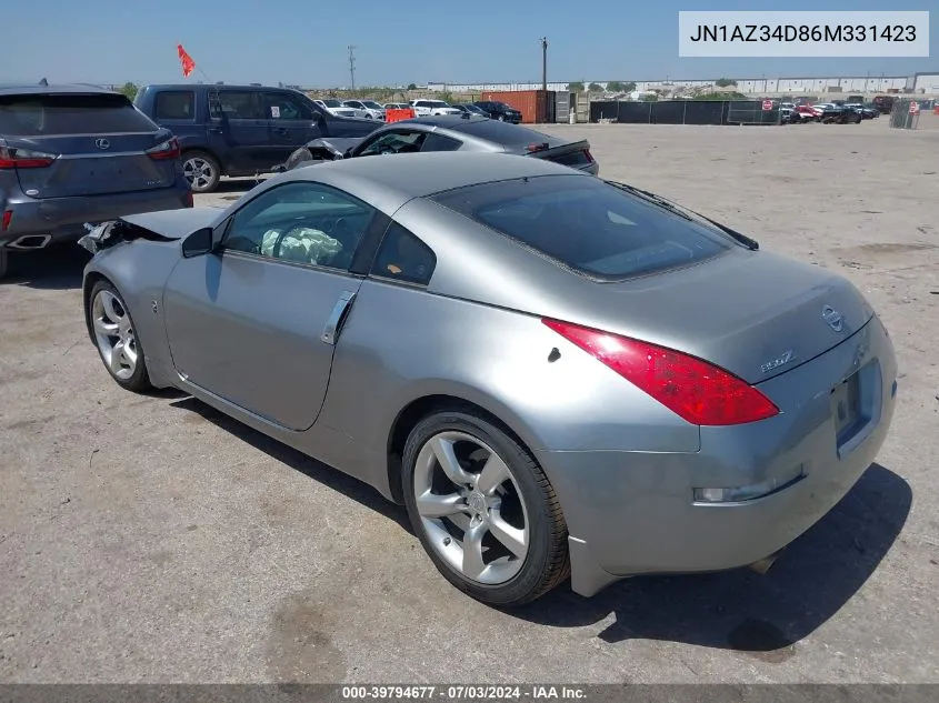 2006 Nissan 350Z Touring VIN: JN1AZ34D86M331423 Lot: 39794677