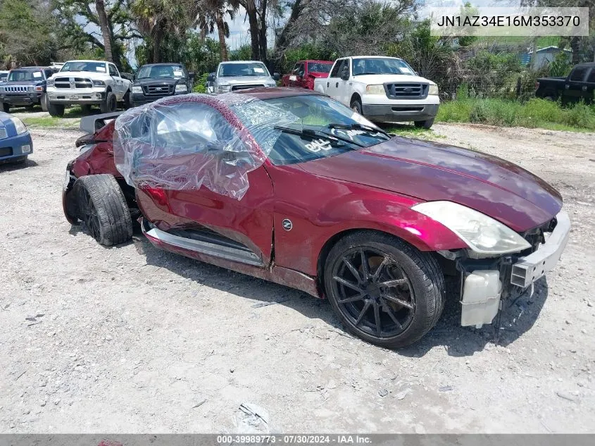 2006 Nissan 350Z Touring VIN: JN1AZ34E16M353370 Lot: 39989773