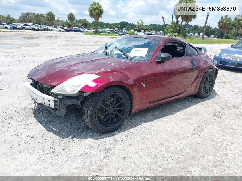 2006 Nissan 350Z Touring VIN: JN1AZ34E16M353370 Lot: 39989773